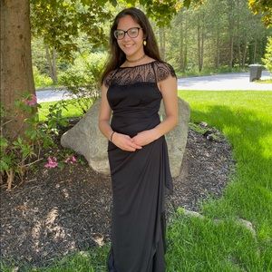 Black jeweled formal wear dress